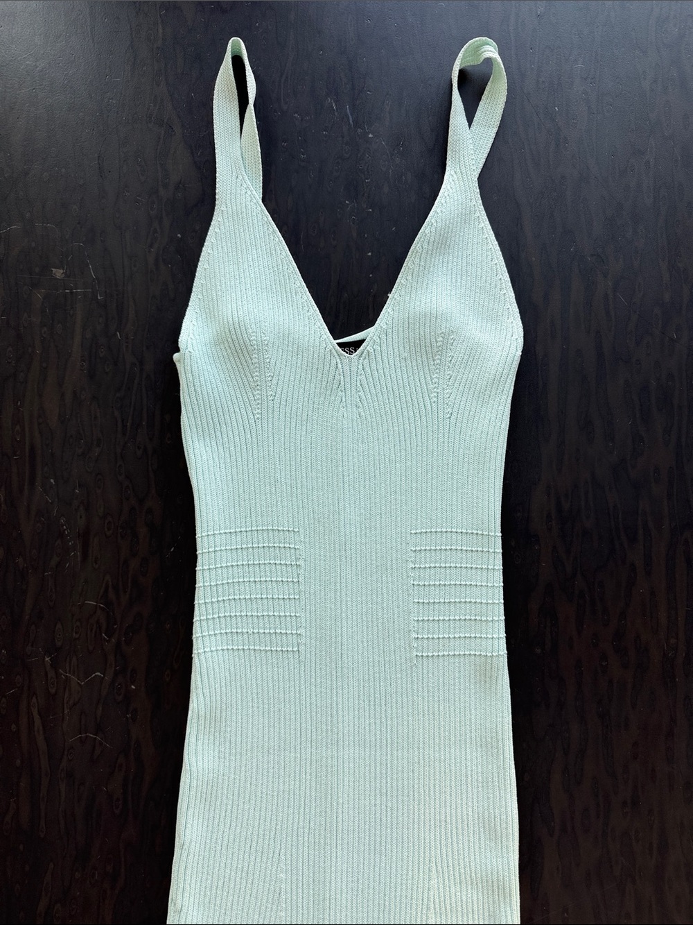 Guess Ribbed V-Neck Sweater Dress in Light Mint - Women